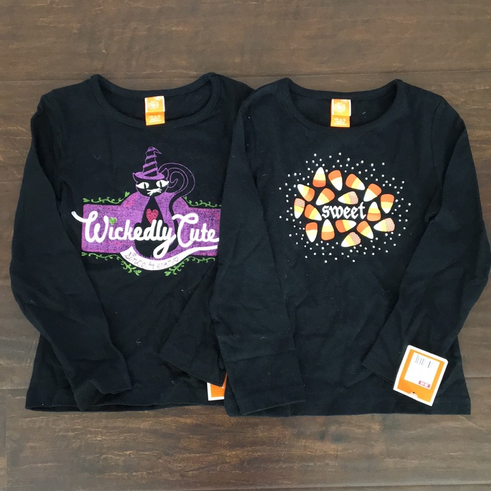Set of 2 Halloween Long Sleeve Shirts - Size XS